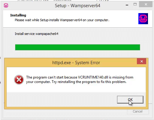 How To Fix VCRUNTIME140.Dll Is Missing During WAMP Server Installation.