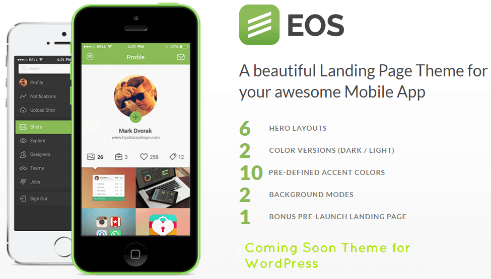 EOS EOS - A Responsive Coming Soon Template WordPress
