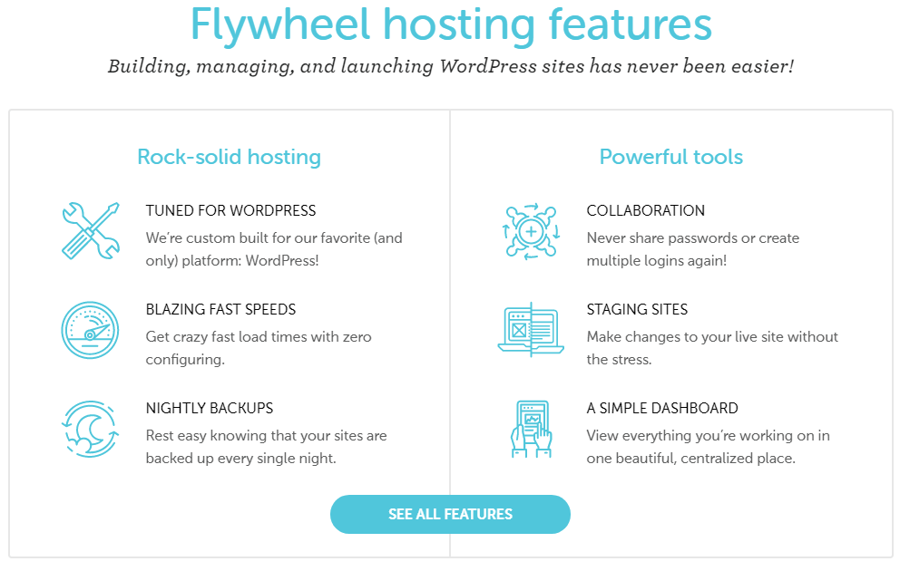 Flywheel WordPress Hosting Features
