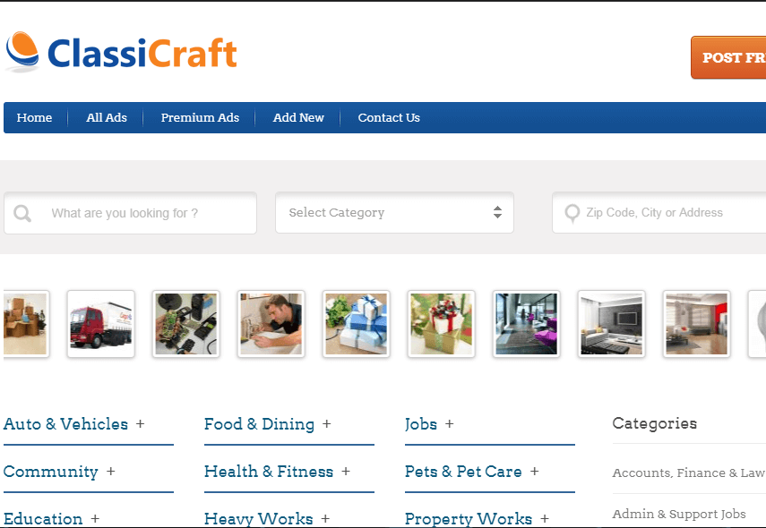 ClassiCraft - Classified Ad WordPress Theme