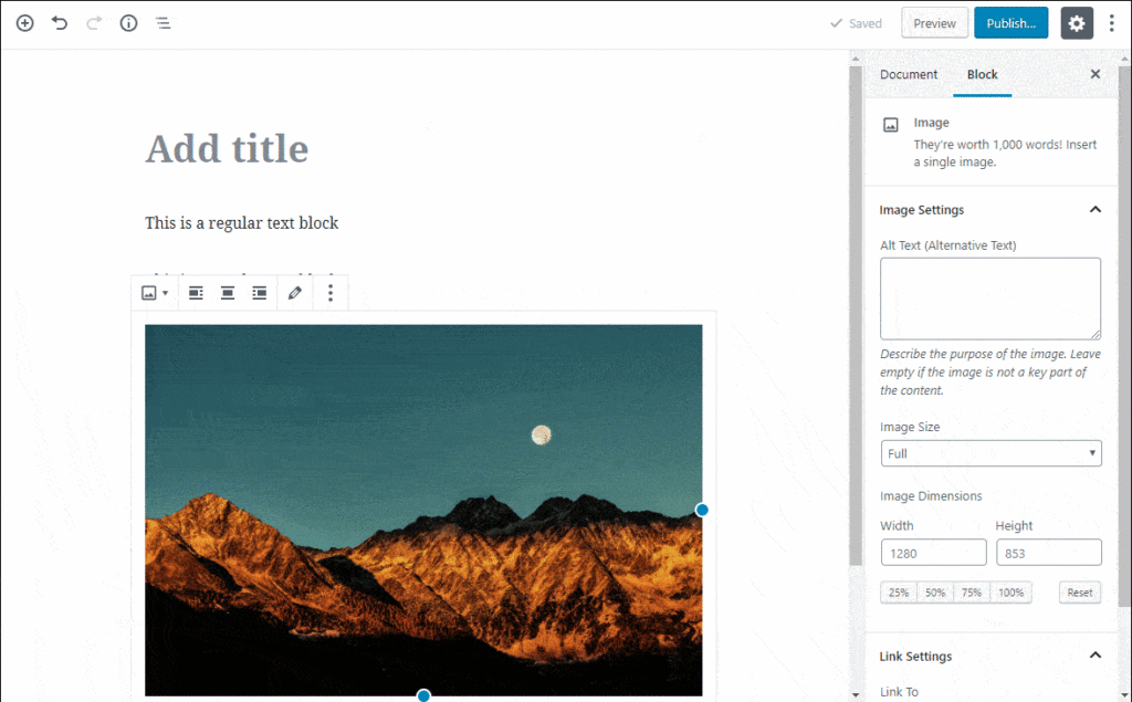 Easily add/edit images with Gutenberg