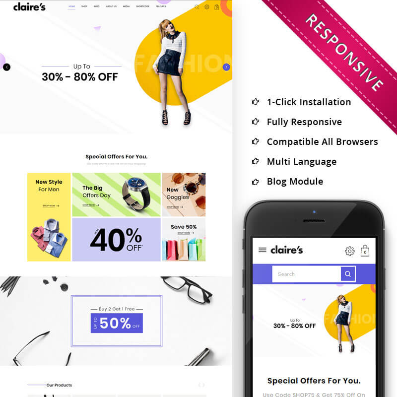 Claires – The Fashion Store Responsive WooCommerce Theme