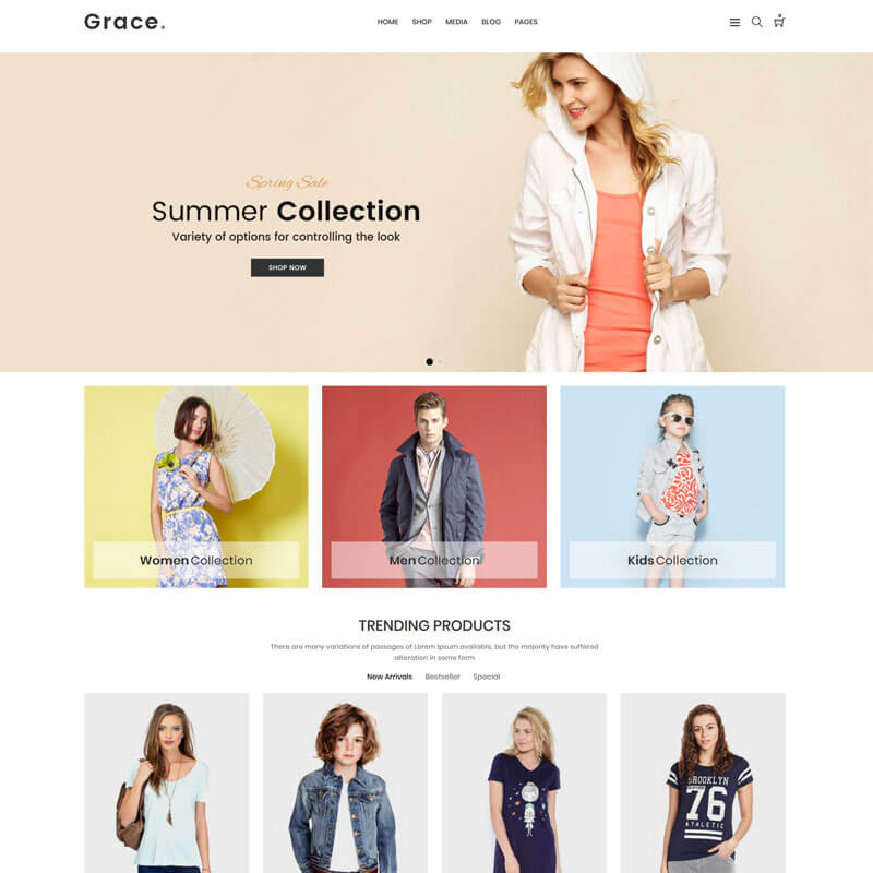 Grace - Minimal Fashion Store WooCommerce Theme