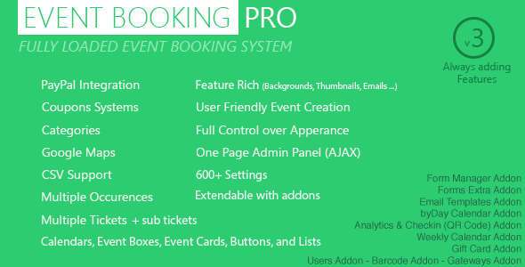 Event Booking Pro plugin for WordPress