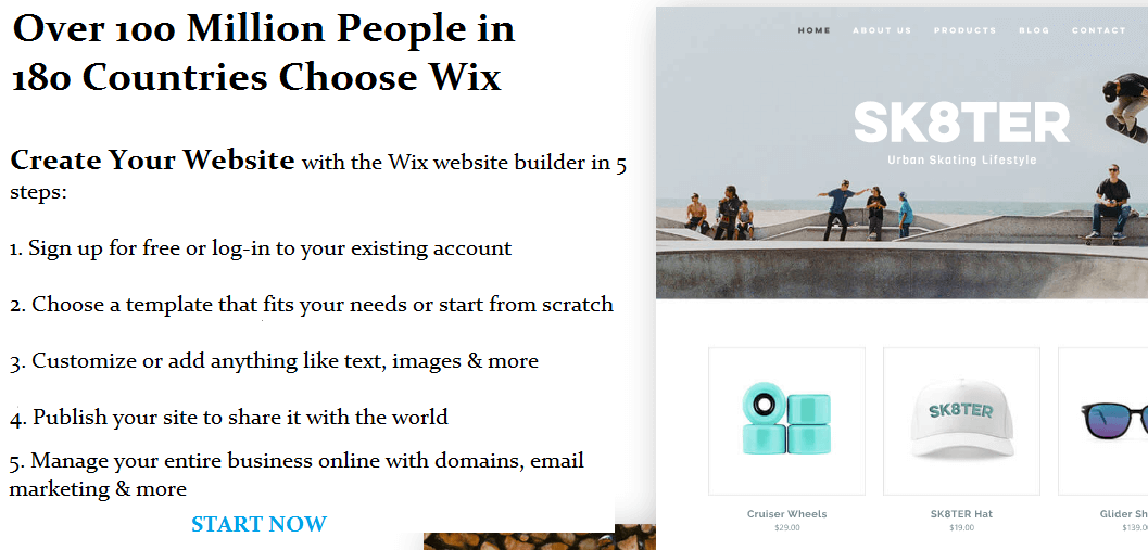 create free website at wix