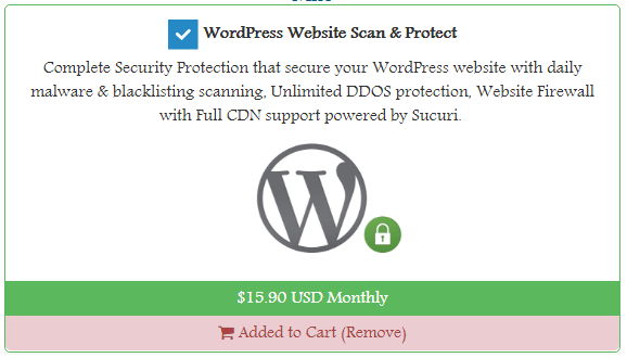 WPWebHost Review - security addon