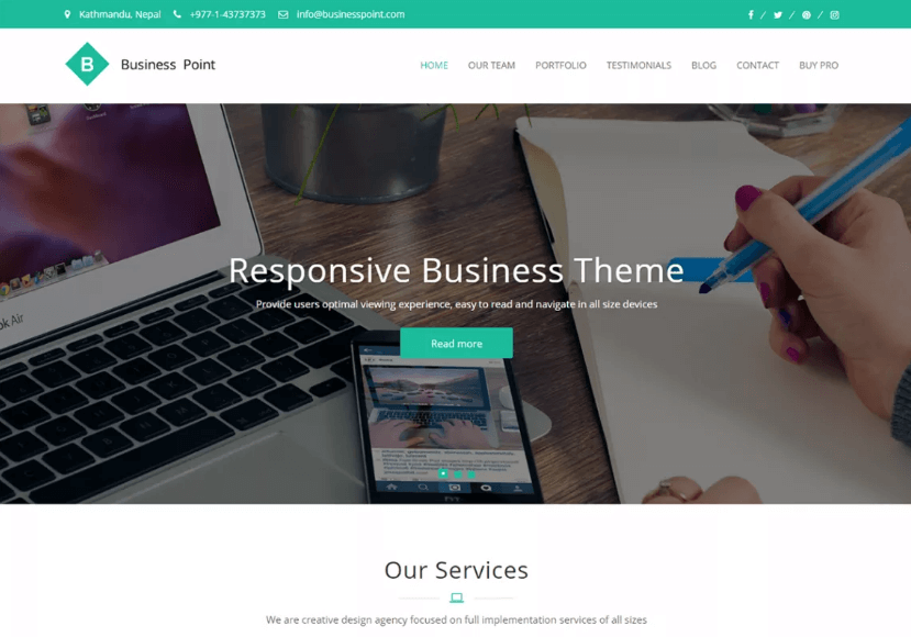 BusinessPoint Free WordPress theme