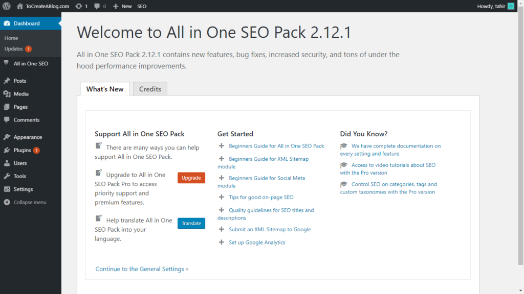 All in One SEO Pack Welcome